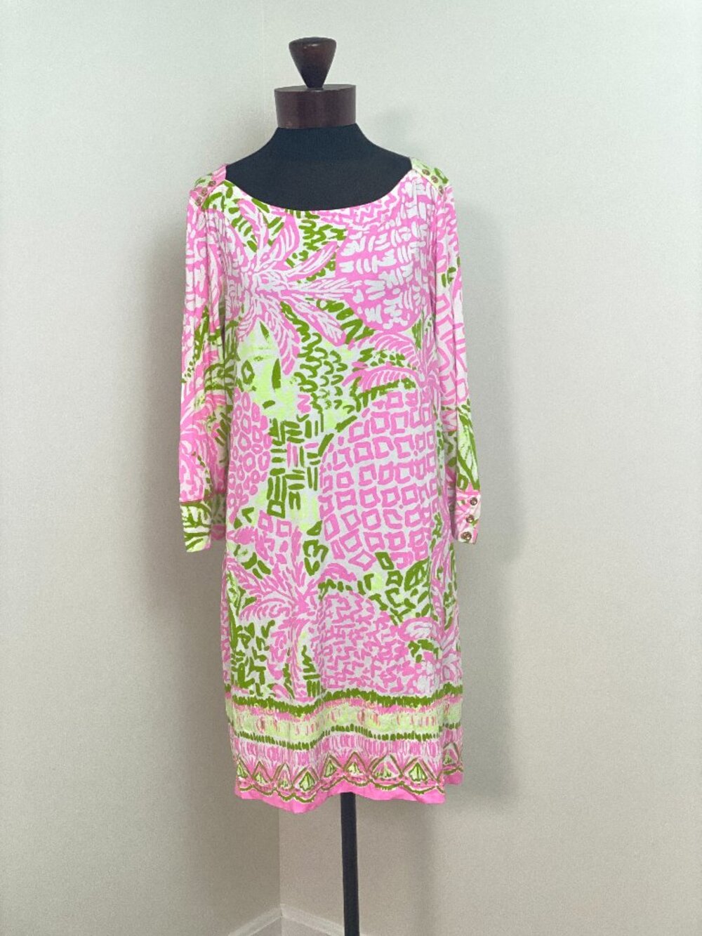 Lilly Pulitzer Sophie UPF 50+ Dress Home Slice Pineapple Pink XL RARE